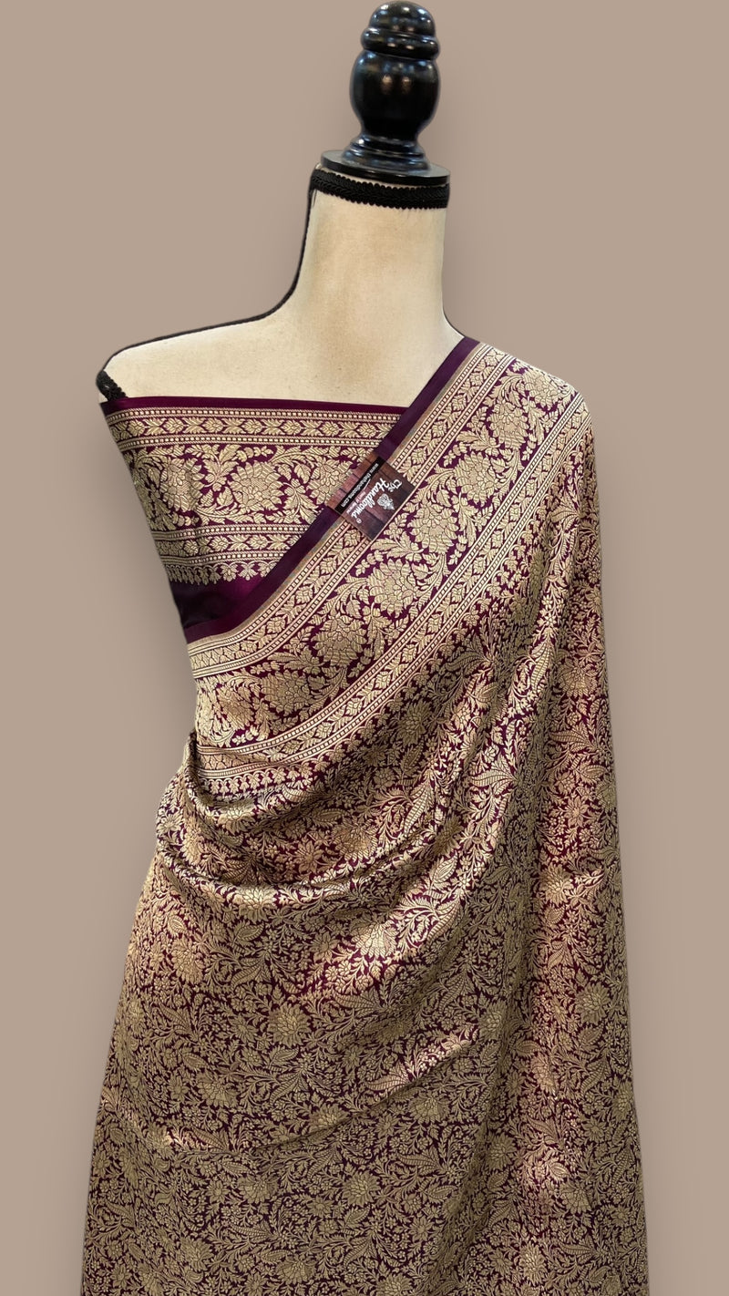 Pure Katan Silk Banarasi Handloom Saree - Tanchui Brocade - The Handlooms