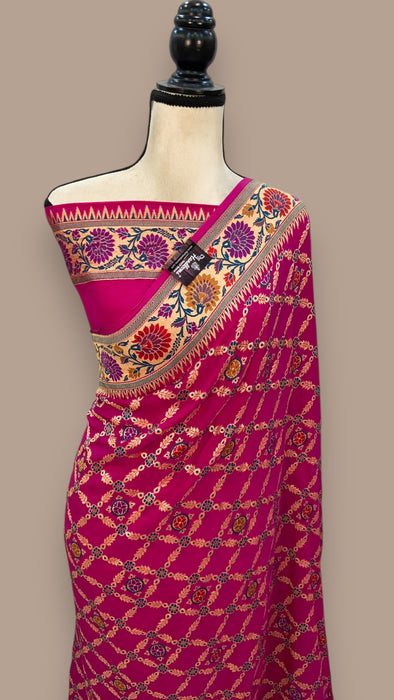 Pure Georgette Banarasi Handloom Saree - with meenakari work