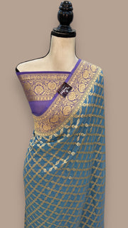 Pure Khaddi Georgette Banarasi Saree -  Gold zari - The Handlooms