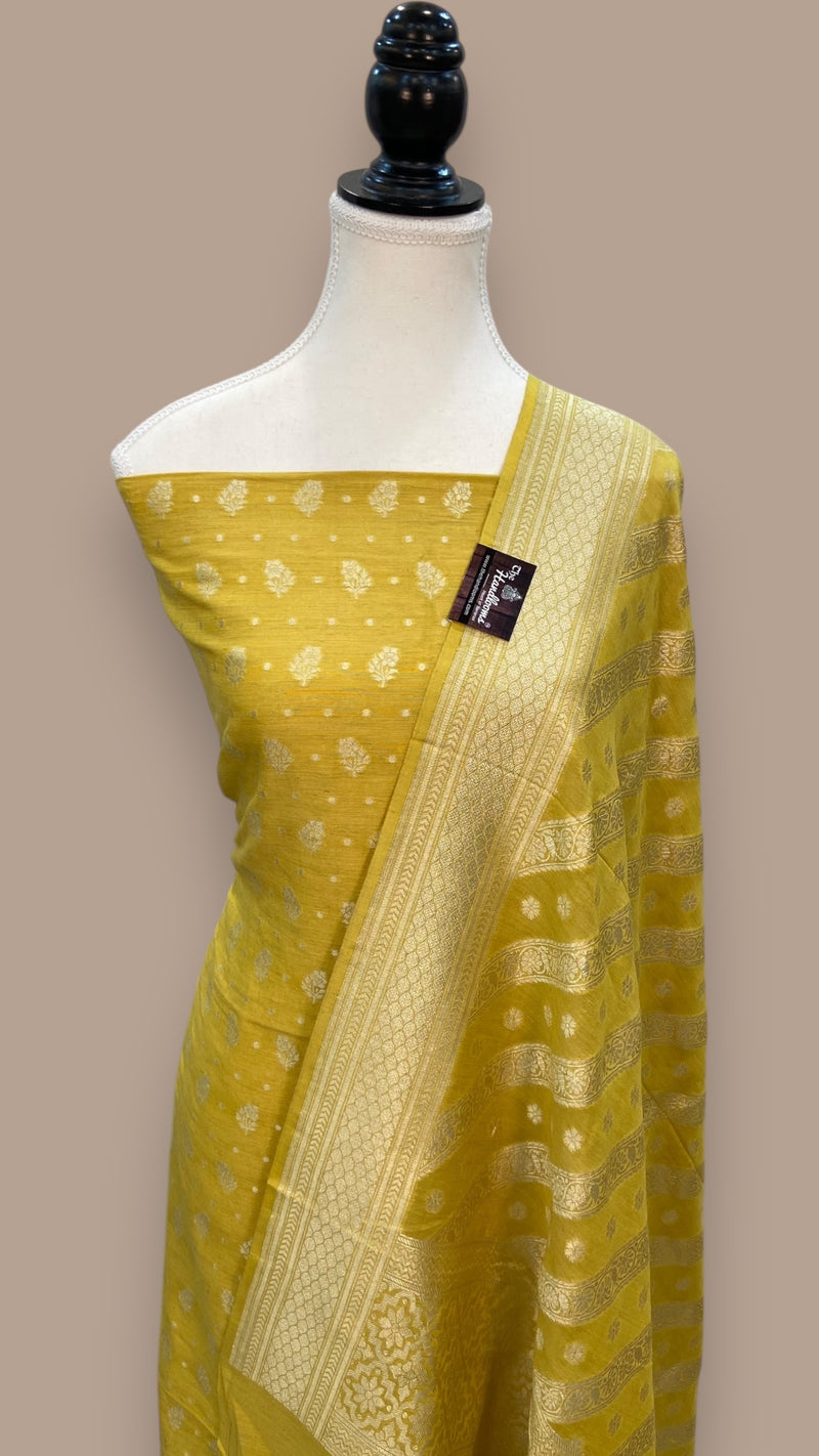 Pure Moonga Georgette Banarasi Dress material - The Handlooms