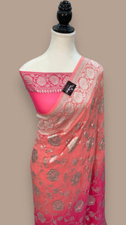 Pure Khaddi Georgette Handloom Banarasi Saree - The Handlooms