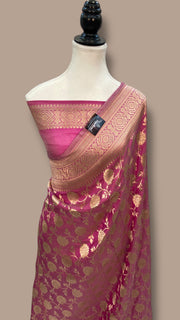 Pure Katan Silk Banarasi Handloom Saree - All over jaal work - The Handlooms