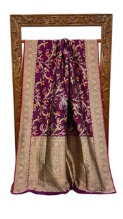 Ektara Pure Katan Silk Banarasi Handloom Saree - All over kadiyal Jaal work - The Handlooms