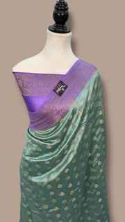 Pure Raw Chiniya Silk Handloom Banarasi Saree - The Handlooms