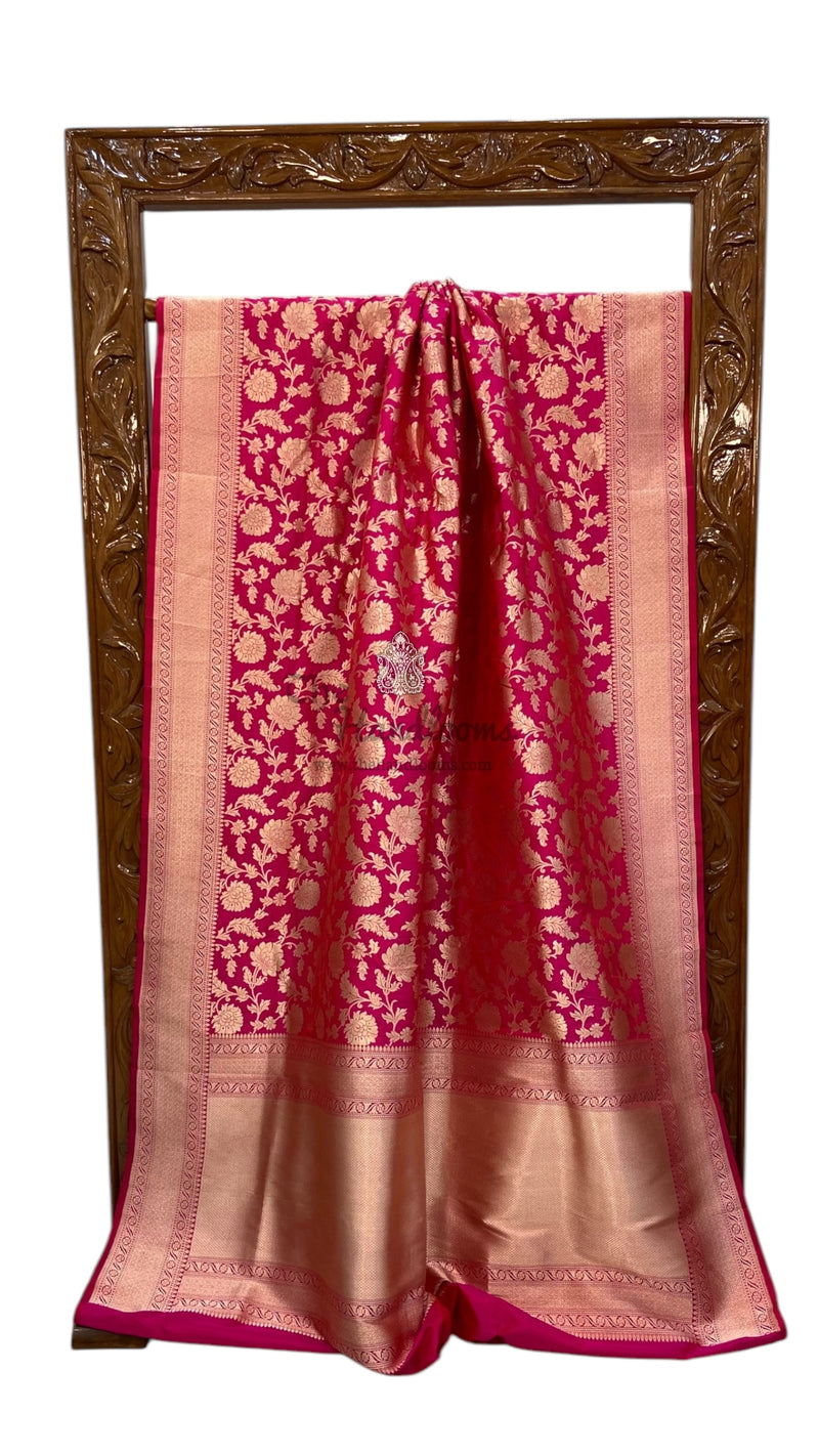 Pure Katan Silk Banarasi Handloom Saree - All over Jaal work - The Handlooms