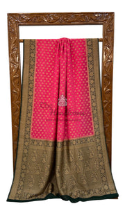 Khaddi Georgette Handloom Banarasi Saree -  Antique zari - The Handlooms