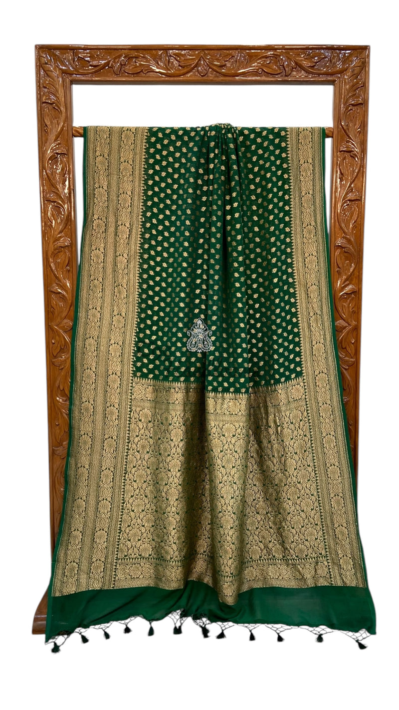 Pure Khaddi Georgette Handloom Banarasi Saree - The Handlooms
