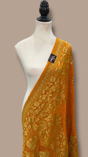 Pure Georgette Banarasi Bandhej Handloom Dupatta - The Handlooms