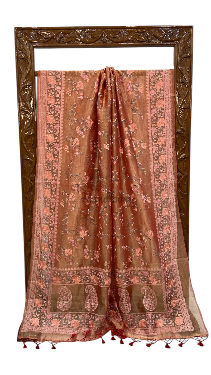 Pure Tissue Handloom Banarasi Saree With Chikankari - The Handlooms