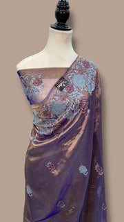 Pure Tissue Handloom Banarasi Saree With Chikankari - The Handlooms