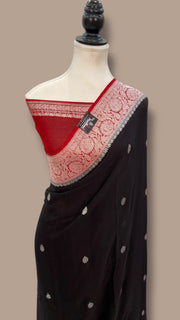 Pure Georgette Banarasi Handloom Saree - The Handlooms