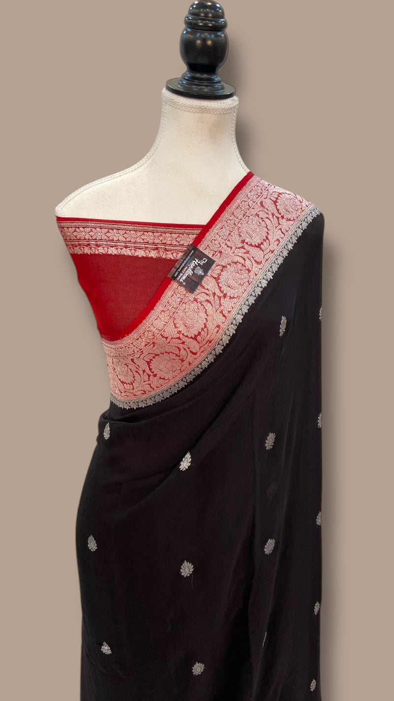 Pure Georgette Banarasi Handloom Saree - The Handlooms