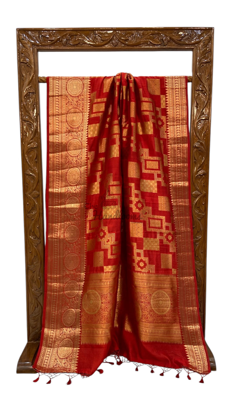 Pure Chiniya Silk Khaddi Handloom Banarasi Saree - The Handlooms