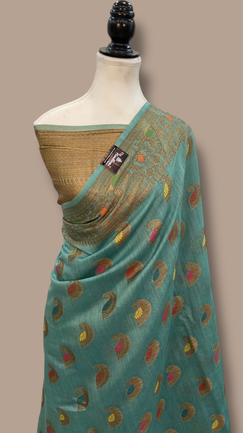 Moonga Georgette Handloom Banarasi Saree - The Handlooms