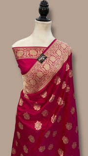Pure Katan Silk Banarasi Handloom Saree - All Over Jaal Work - The Handlooms