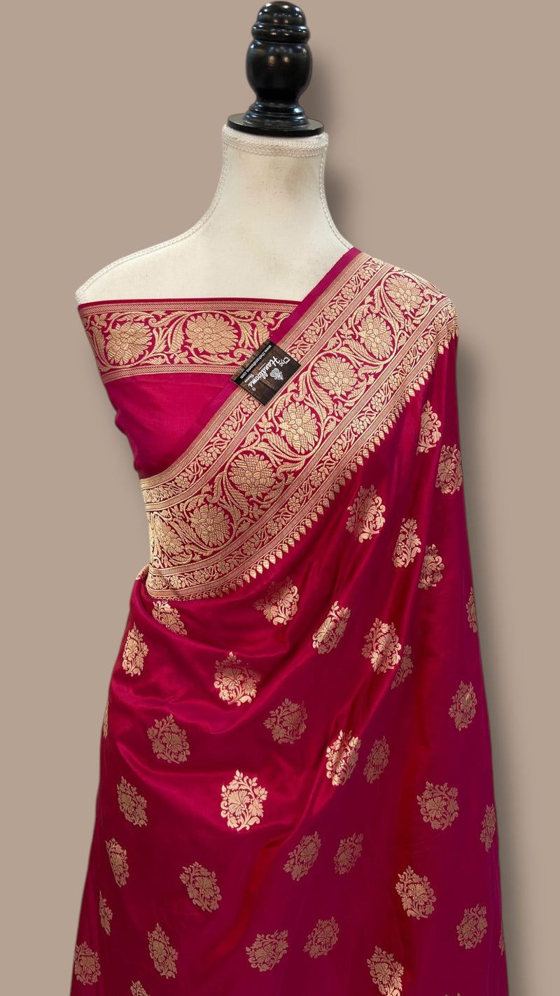 Pure Katan Silk Banarasi Handloom Saree - All Over Jaal Work - The Handlooms