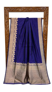 Pure Katan Silk Banarasi Handloom Saree - All over jaal work - The Handlooms