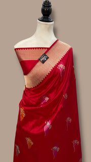 Pure Katan Silk Banarasi Handloom Saree - All over Kadua motifs With Meenakari - The Handlooms