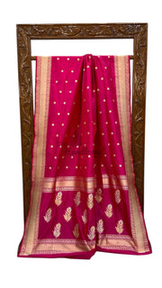 Pure Katan Silk Banarasi Handloom Saree - All over Sona Roopa kadiyal Motifs - The Handlooms
