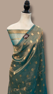 Pure Kora Tissue Handloom Banarasi Kadua Motifs Saree - The Handlooms