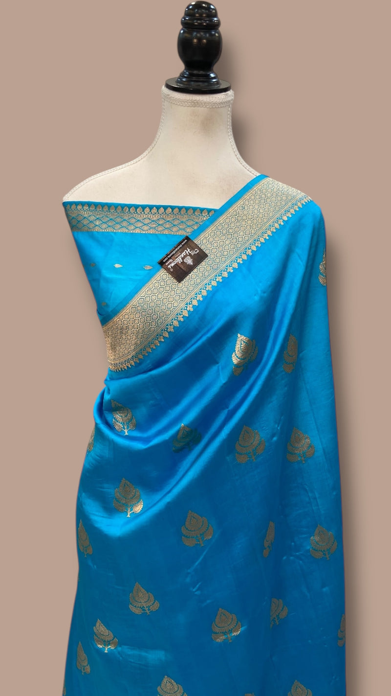 Pure Katan Silk Banarasi Handloom Saree - All over Kadua motifs - The Handlooms