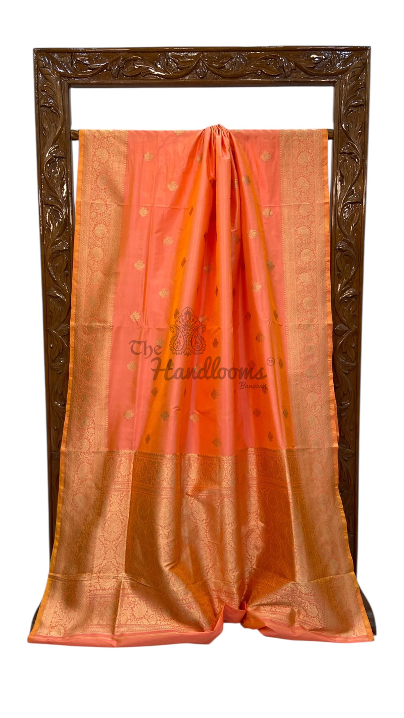 Pure Katan Silk Banarasi Handloom Saree - All over Kadua motifs - The Handlooms