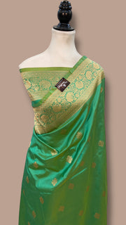 Pure Katan Silk Banarasi Handloom Saree - All over Kadua motifs - The Handlooms