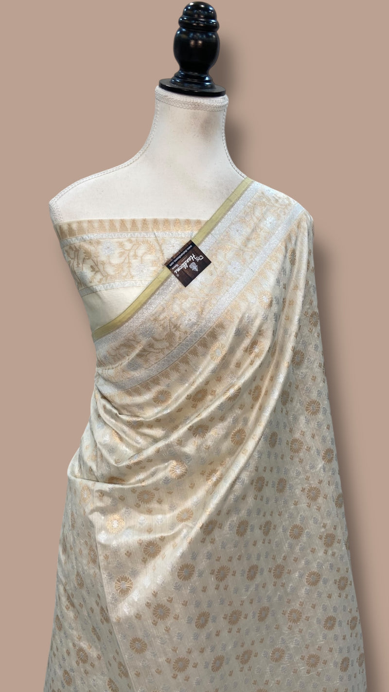 Pure Moonga Khaddi Handloom Banarasi Saree - The Handlooms
