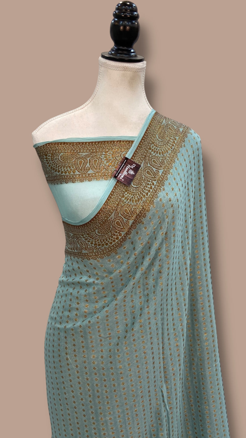 Pure Chiffon Khaddi Banarasi Saree - The Handlooms