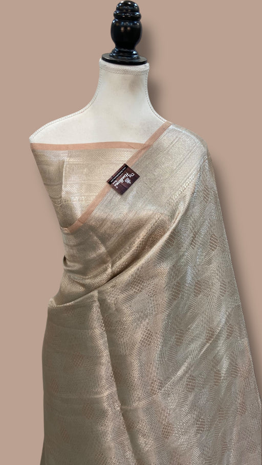 Pure Kora Tissue Tanchui Handloom Banarasi Saree - The Handlooms