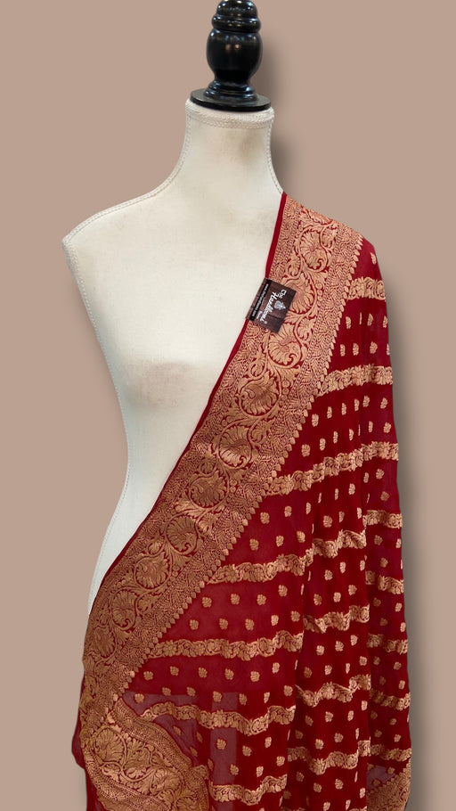 Pure Chiffon Khaddi Banarasi Dupatta - The Handlooms