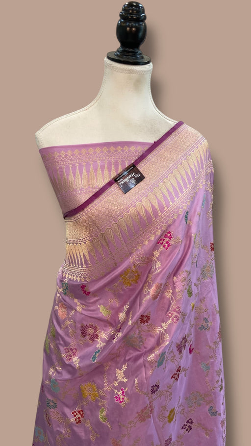 Ektara Pure Katan Silk Banarasi Handloom Saree - All over kadiyal Jaal work - The Handlooms