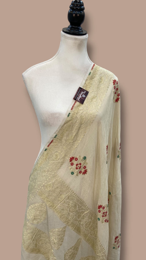 Pure Moonga Georgette Handloom Banarasi Dupatta - The Handlooms