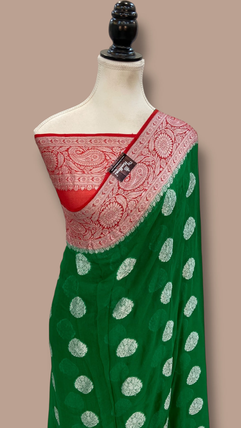 Pure Chiffon Khaddi Banarasi Saree - The Handlooms