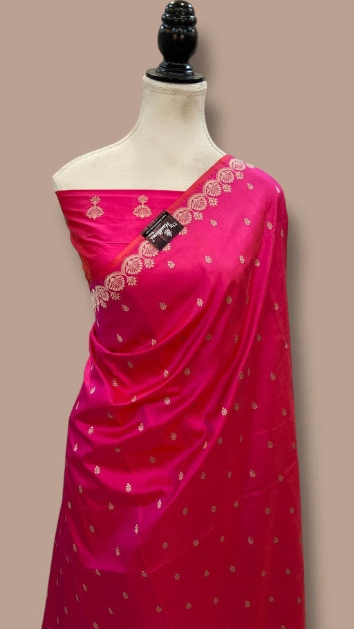 Pure Katan Silk Banarasi Handloom Saree - All Over Kadua Motifs - The Handlooms