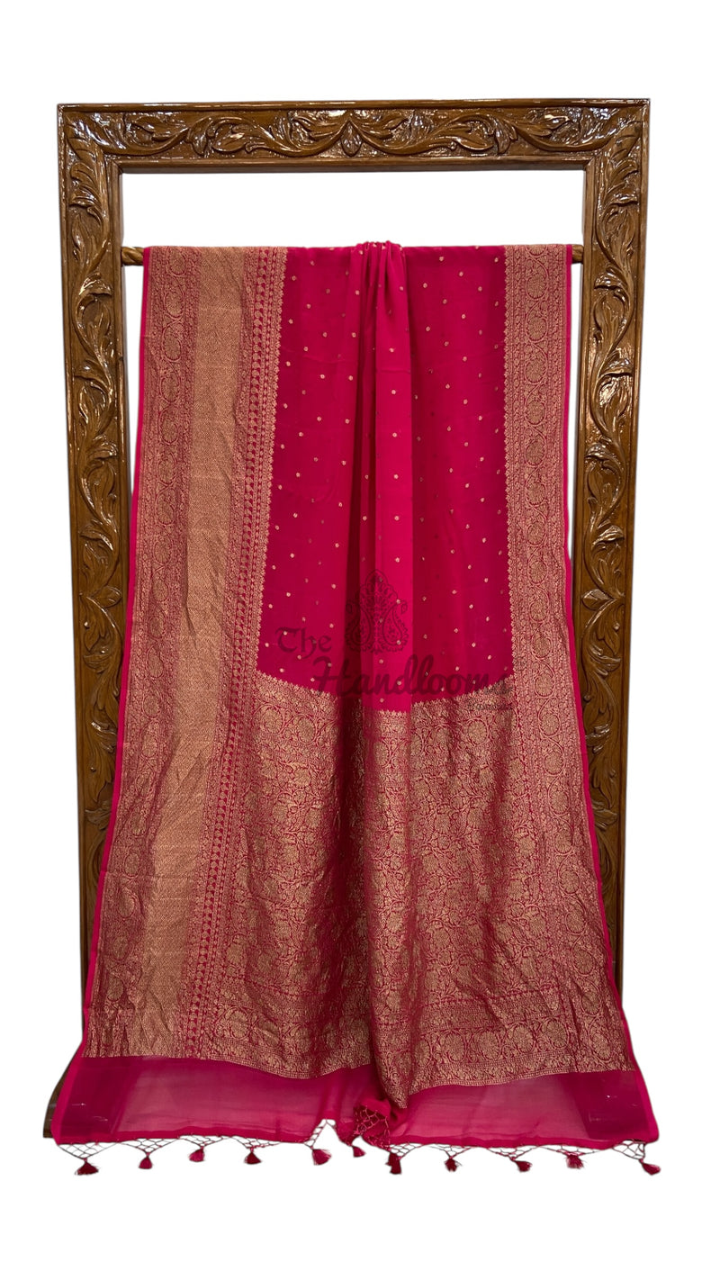 Pure Khaddi Georgette Handloom Banarasi Saree - The Handlooms
