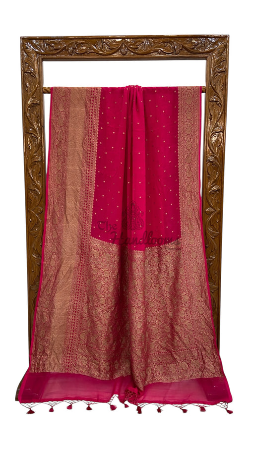 Pure Khaddi Georgette Handloom Banarasi Saree - The Handlooms