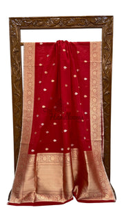 Pure Kora Handloom Banarasi All Over Kadua Motifs Saree - The Handlooms