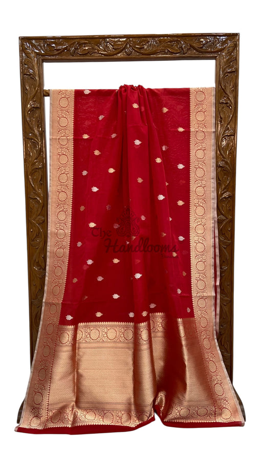 Pure Kora Handloom Banarasi All Over Kadua Motifs Saree - The Handlooms