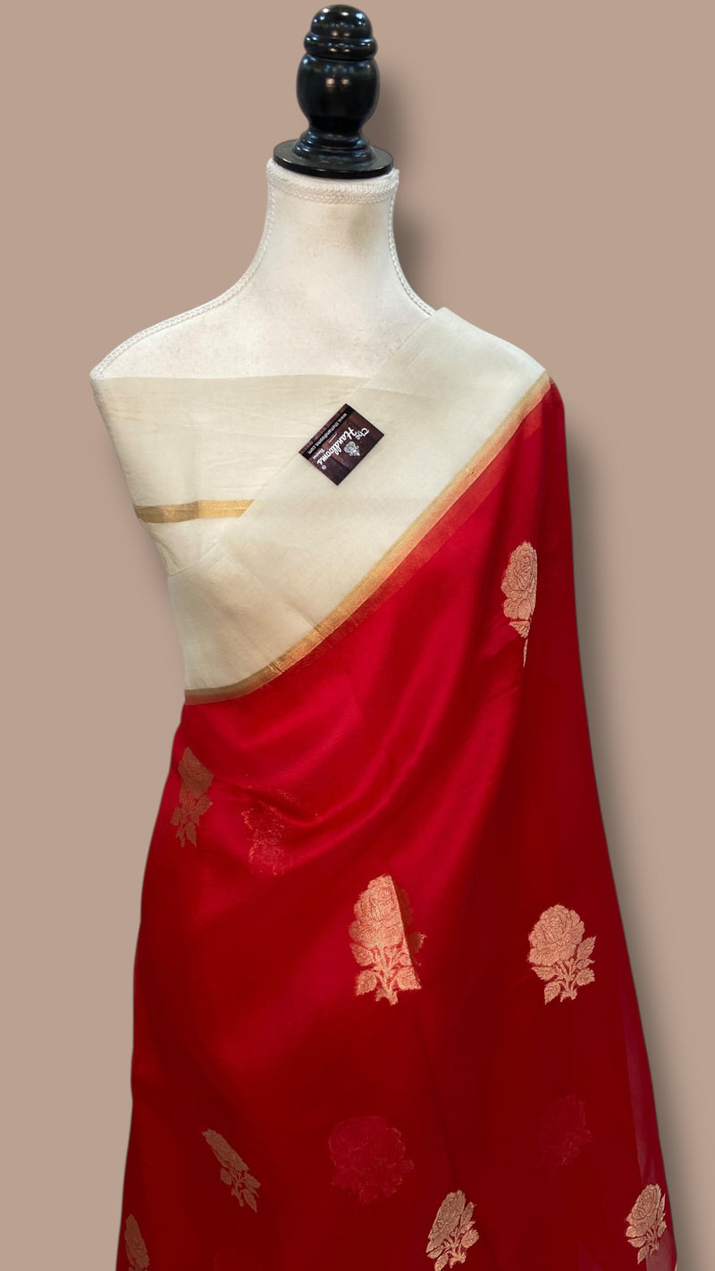 Pure Kora Handloom Banarasi Saree - The Handlooms