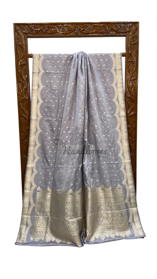 Pure Satan Silk Banarasi Handloom Saree - All over Motifs Work - The Handlooms