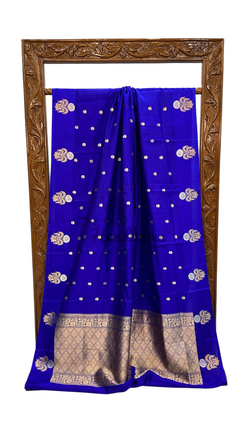 Pure Katan Silk Banarasi Handloom Saree - All over Kadua motifs - The Handlooms