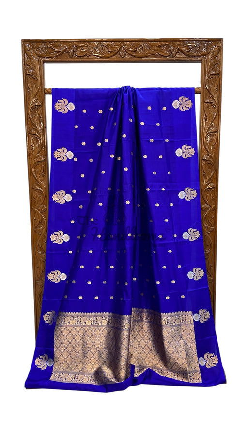 Pure Katan Silk Banarasi Handloom Saree - All over Kadua motifs - The Handlooms
