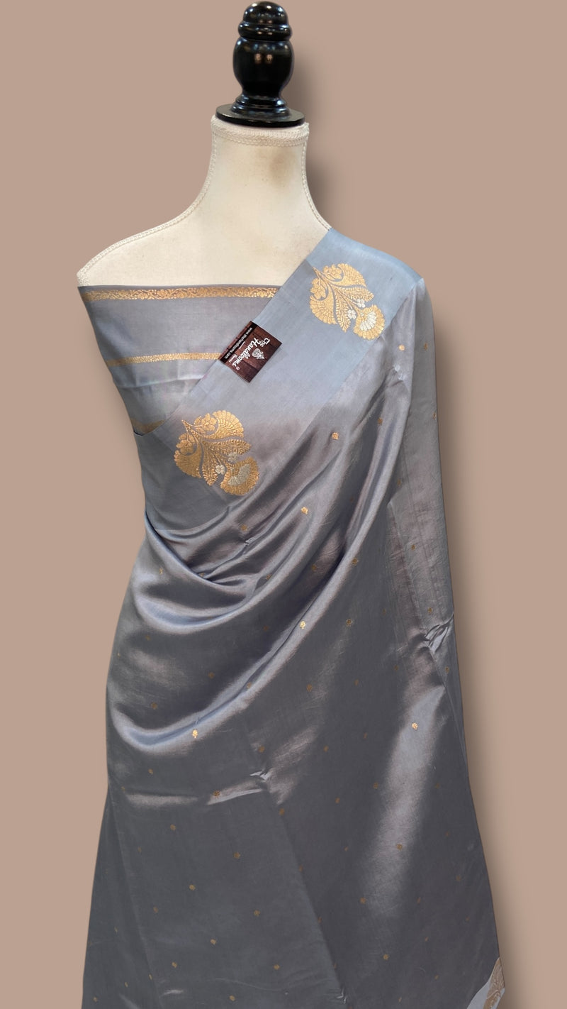 Pure Katan Silk Banarasi Handloom Saree - All Over Kadua Motifs - The Handlooms