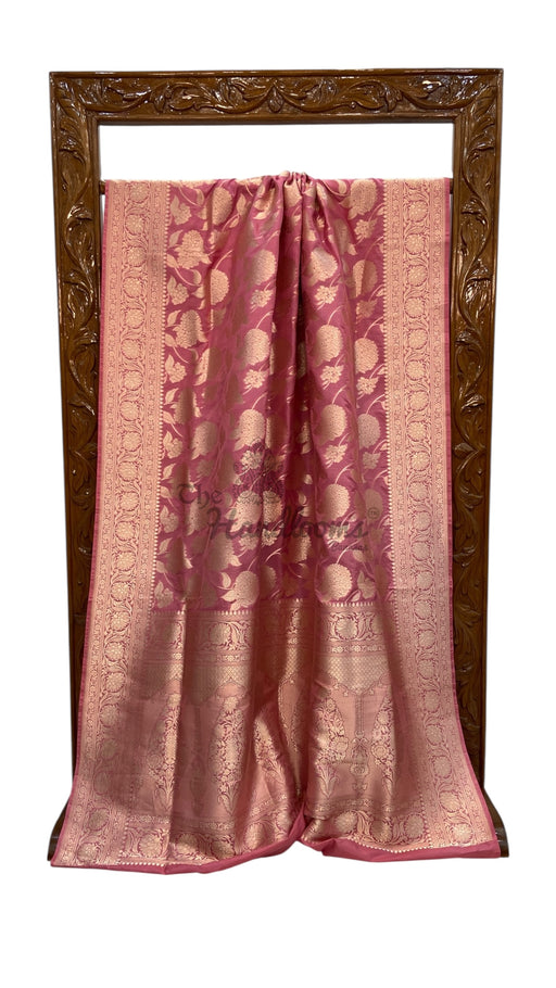 Pure Katan Silk Banarasi Handloom Saree - All Over Jaal Work - The Handlooms