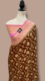 Pure Chiffon Khaddi Banarasi Saree - The Handlooms