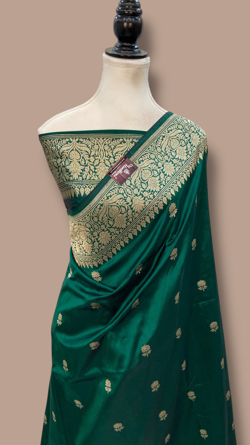 Pure Katan Silk Banarasi Handloom Saree - All Over Kadua Motifs - The Handlooms