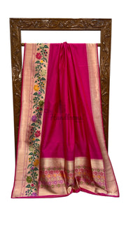 Pure Katan Silk Banarasi Handloom Saree - Meenakari - The Handlooms