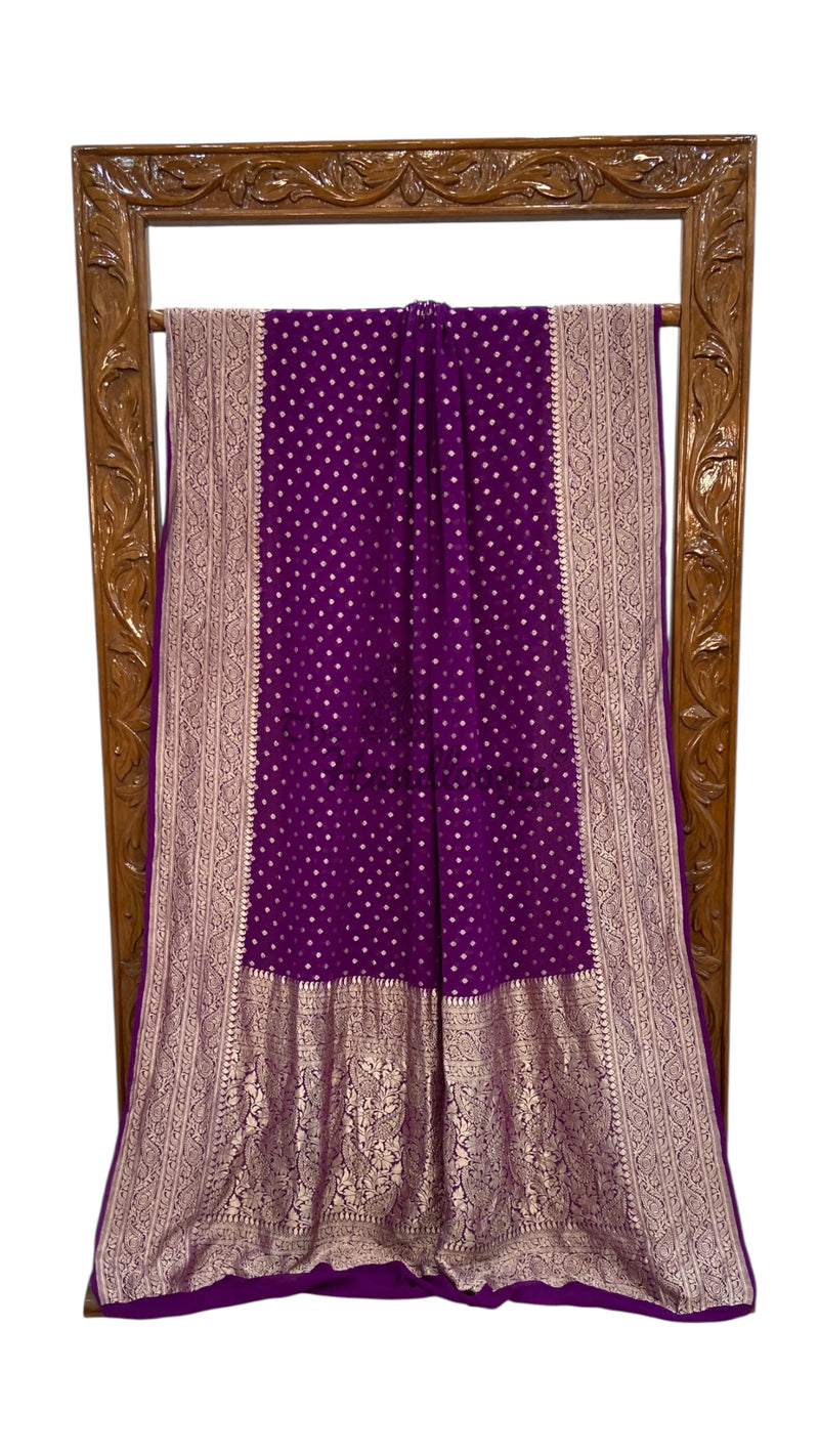 Khaddi Georgette Handloom Banarasi Saree - The Handlooms