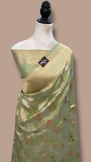 Ektara Pure Katan Silk Banarasi Handloom Saree - All Over Kadiyal Jaal Work - The Handlooms